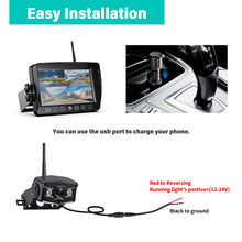 Load image into Gallery viewer, Nuoenx 9&quot; Wireless Backup Camera System, HD 1080P 4 Digital Rear Side View Cameras 9 Inch Quad Split Loop Recording Monitor with 32GB SD Card for RV, Semi-Trailer, Truck, Stable Signal (W904) …
