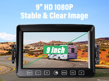 Load image into Gallery viewer, Nuoenx 9&quot; Wired Backup Camera System, 9&quot; HD 1080P Quad Split Screen with Loop Recording Monitor, IP69K Waterproof Digital Rear View Side View Cameras for RV, Semi-Trailer, Truck (Y903)
