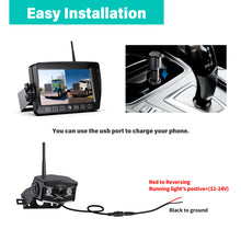 Load image into Gallery viewer, Nuoenx Wireless Backup Camera, 9 Inch HD 1080P Loop Recording Monitor with 2 Rear View Camera System for Cars, Trucks, RV, Trailers, IP69K Waterproof 152° View Camera, Stable Wireless Signal (W902)
