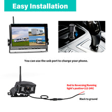 Load image into Gallery viewer, Nuoenx 10&quot; Wireless Backup Camera System for Truck, HD 1080P Digital Back Up Camera System with 10 Inch Quad Split Loop Recording Monitor, IP69K Waterproof Reversing Cameras for RV, Trailer (W103)
