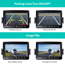 Load image into Gallery viewer, Nuoenx 9&quot; Wired Backup Camera System, 9&quot; HD 1080P Quad Split Screen with Loop Recording Monitor, IP69K Waterproof Digital Rear View Side View Cameras for RV, Semi-Trailer, Truck (Y903)
