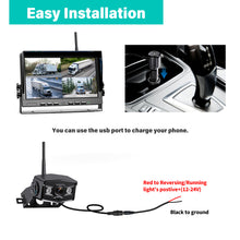 Load image into Gallery viewer, Nuoenx 10&quot; Wireless Backup Camera System, HD 1080P Digital Rear View Side View Cameras 10 Inch Quad Split Loop Recording Monitor for RV, Trailer, Truck, IP69K Waterproof IR Night Vision Cameras (W104)
