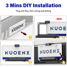 Load image into Gallery viewer, Nuoenx Solar Wireless Backup Camera for Truck, 3Mins No Wiring Installation, 6700 Solar Powered Battery Car Back Up Camera System with 7&quot; Monitor, IP69K Waterproof License Plate Camera for Trailer/RV
