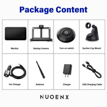 Load image into Gallery viewer, Nuoenx Solar Wireless Backup Camera for Truck, 3Mins No Wiring Installation, 6700 Solar Powered Battery Car Back Up Camera System with 7&quot; Monitor, IP69K Waterproof License Plate Camera for Trailer/RV
