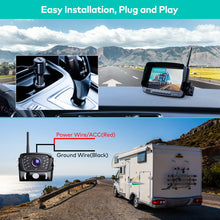 Load image into Gallery viewer, Nuoenx Wireless Backup Camera, HD 1080P 2 Digital Rear View Camera System 7 Inch DVR Monitor with 32GB SD Card for RV, Semi-Trailer, Truck, 2 Mounting Brackets, 4 Channels, Easy Installation
