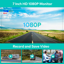 Load image into Gallery viewer, Nuoenx Wireless Backup Camera, HD 1080P 2 Digital Rear View Camera System 7 Inch DVR Monitor with 32GB SD Card for RV, Semi-Trailer, Truck, 2 Mounting Brackets, 4 Channels, Easy Installation
