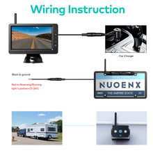 Load image into Gallery viewer, Nuoenx Wireless Backup Camera for RV, Split Screen 5 Inch HD Monitor W/ Wireless License Plate Backup Camera &amp; Wireless Rear View Camera, IR Night Vision Waterproof Camera for RV, Trailer, 5th wheel (W2W5MBX)
