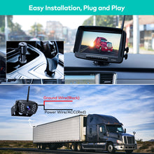 Load image into Gallery viewer, Nuoenx Wireless Backup Camera, 7 Inch Monitor Rear View Camera System for RV, Trailers, Trucks, 5th Wheels, Support 2 Cameras, IP69 Waterproof 18 LED IR Night Vision 152° View Camera, DIY Guide Lines
